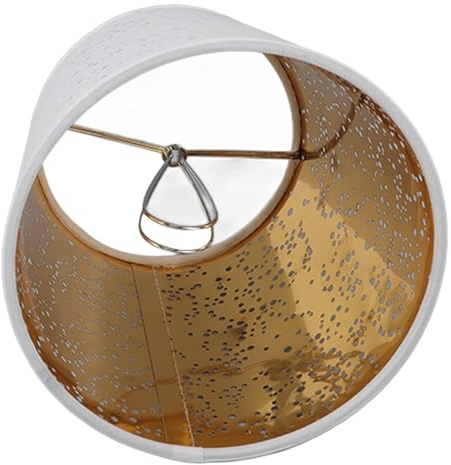 6 Stück E14 kleine Lampenschirme zum Aufstecken, weiße kleine Lampenschirme Tischlampenschirm kleine aushöhlen Barrel Stoff Lampenschirm für Kronleuchter Wandleuchte Stehlampe