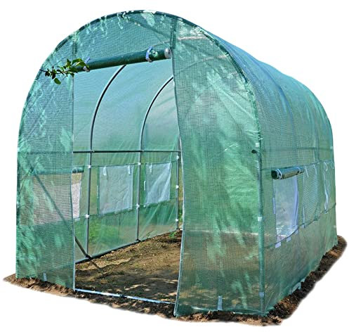 WAHHWF Invernaderos caseta Jardin Túnel Exterior Invierno Grandes Invernaderos Politúnel con Marco de Acero Resistente, Casas Verdes Jardín Fuera de Tomate Vegetal casa Caliente, 3m/2m de Largo