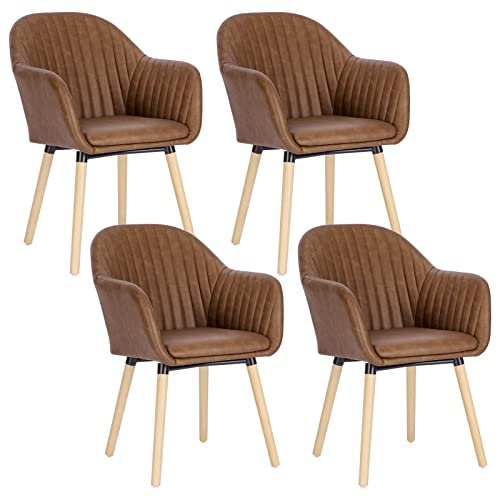 WOLTU Esszimmerstühle 4er Set, Küchenstühle gepolstert mit Armlehnen