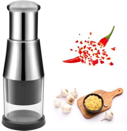 Edelstahl 304 Knoblauchstampfer Knoblauchbrecher Gepresstes Knoblauchhacker Edelstahl Knoblauchpresse Manuelle Zerkleinerer Leicht Zu Reinigender Gemüseschneider Für Knoblauch, Paprika Und Zwiebeln