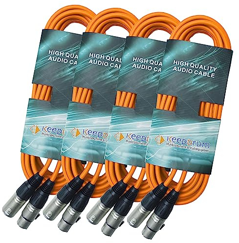 keepdrum 4x Mikrofonkabel XLR MC-001XX- XLR/XLR – Kabel (6m Orange)