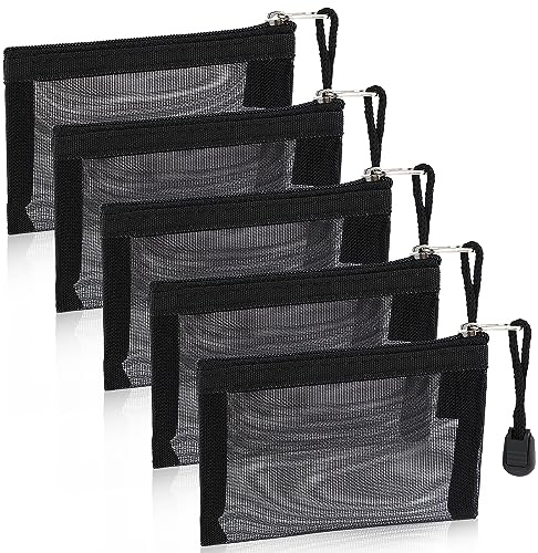 WLLHYF Mini Zipper Mesh Sacs Organisateur de Maquillage Nylon Porte-Monnaie Portable Petite Pochette Kit pour Tenir de Petits Objets Coin Clé Rouge à Lèvres Carte de Crédit Carte d'Identité