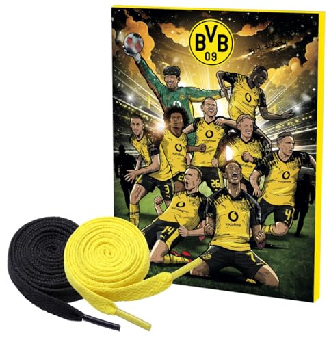 BVB Comic Kalender Weihnachtskalender Adventskalender + 2 Paar Fan-Schnürsenkel…