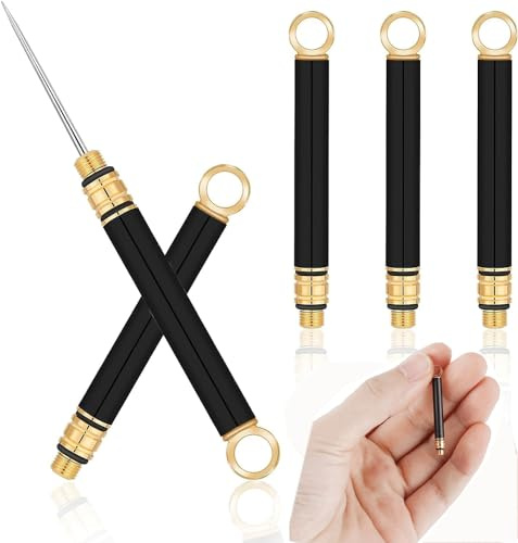 XINYUWIN Tragbare Titan-Zahnstocher, Metall-Zahnstocher mit schützender Halterung, Mini-Zahnstocher aus Edelstahl, wiederverwendbare Zahnstocher, Obstspieße für Haushalt und Außenbereich, Schwarz, 3