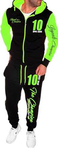 RMK Herren Jogginganzug Sportanzug Marine Royal Fitness Streetwear Trainingsanzug A.2252 (DE/NL/SE/PL, Alphanumerisch, L, Regular, Regular, Grün)