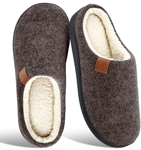 BHFRGAS Mens Slippers Comfy Warm Memory Foam Slippers for Men Anti-Slip Winter House Bathroom Home Outdoor&Indoor