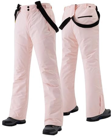 XYHAOAI Damen und Herren Skihose wasserdichte Schneelatzhose Winddichte Skihose Isolierte Warme Hose Outdoor-Snowboardhose,Rosa,L