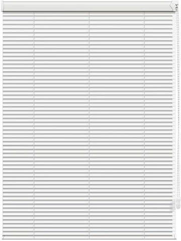 HUHJYUGE Weiß Alu Jalousie, Aluminium Jalousie Ohne Bohren, Aluminium Jalousie mit Kugelkette, Horizontale Lamellenvorhänge, Sichtschutz Lichtschutz Sonnenschutz (55x120cm)
