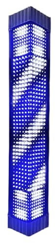 RIQHTIK Poste de luz para barbería, Poste de luz LED Giratorio con Rayas para Exteriores, luz giratoria para peluquería, luz LED Retro Inteligente para barbería,Azul,65X18CM