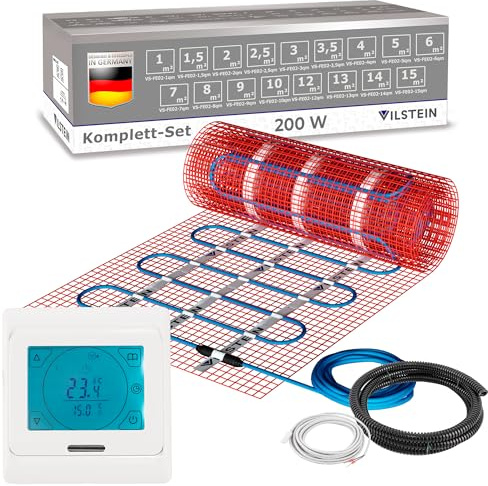 VILSTEIN Elektrische Fußbodenheizung 200W/m² – IP67 Turbo-Heizmatte