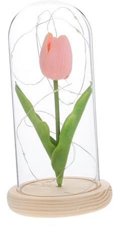 HOOTNEE Led Tulip Flower Cover Ornament Creative Glowing Decor for Home Desktop Luminous Faux Tulip Adornment Elegant Night Lighting Unique for Friends Family
