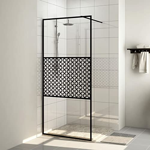 Tidyard Paroi de Douche avec Verre ESG Transparent 80x195 cm Noir, Pare-Baignoire Paroi de Douche, Écran de Douche Fermeture de Baignoire Mur Panneau de Douche pour Salle de Bain Style B