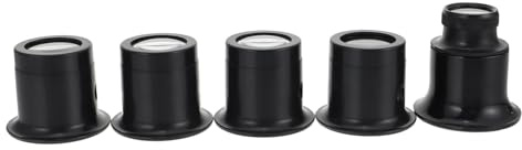 CALLARON Uhrenreparaturlupe 5 Stück, 3X 5X 10x 15x 20 Stück Kunststoff Glas | Werkzeug für Uhrmacher, für Schmuck und Uhr, Schwarz, Kompakt für Reise, mit Fünf Teilen