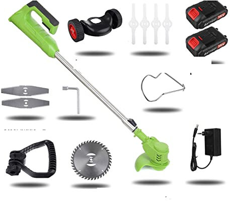 BAFEIYA Tagliaerba Elettrico Senza Fili 2000W Rasaerba Portatile Taglierina di Spazzola Regolabile Diserbatrice Strumento di potatura Macchina da Giardinaggio(Type C)