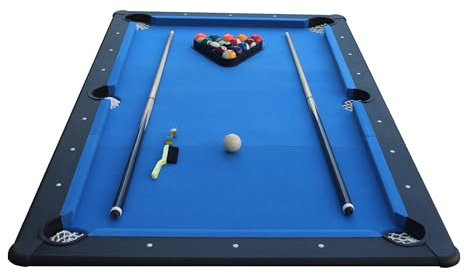 SOKKER - US-Billard mit Zubehör – kompakte Version für unterwegs, Transport & einfache Installation (Blau, S)