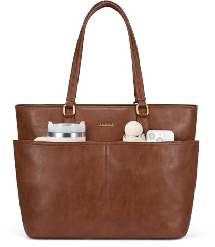 LOVEVOOK Laptopväska 17,3 Tum för Kvinnor, Stor Elegant Shopper-Väska, Damhandväska för Arbete, Universitet och Vardag, Affärsväska och Lärarväska