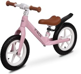 TOYZ Inter - Vélo d’équilibre pour Enfants à partir de 3 Ans – Vélo d’Apprentissage à Deux Roues pour Enfants de 3 à 6 Ans – Léger, avec Selle Réglable en Hauteur et Garde-Boue – Rose