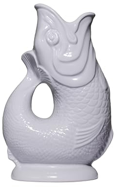 Gluckigluck Karaffe XL Auster – 1,2 l – Original Gluggle Jug aus England – Wasserkrug mit Glucker-Geräusch – Handgefertigt und glänzend – Kult-Krug als Vase oder Dekanter