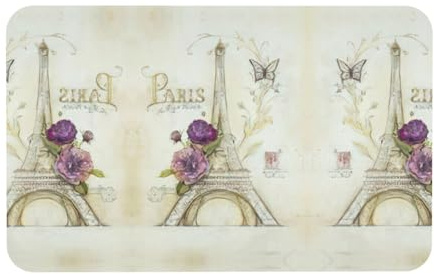 Fgwaauh Alfombrilla de ducha de tierra de diatomeas de la Torre Eiffel, antideslizante, superabsorbente, de secado rápido, alfombrilla de baño