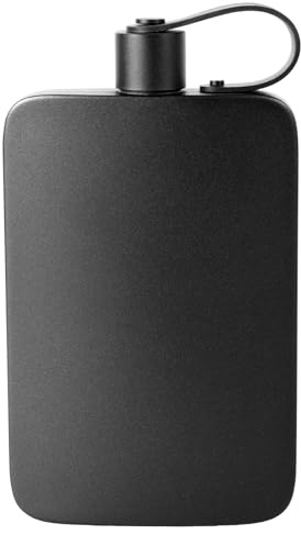 Harupink Petaca de acero inoxidable, juego de petaca de acero inoxidable 304, 18 oz 500 ml, con tapa sin bisfenol A, para whisky, ron, vodka, adecuado para senderismo y fiestas (negro)