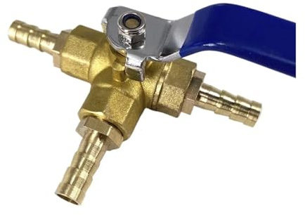 4/6/8/10/12/14/16mm Hose Barb OD Brass L-Port 3 Way Ball Valve Connector Adapter for Water Oil Air Gas(14mm Barb)