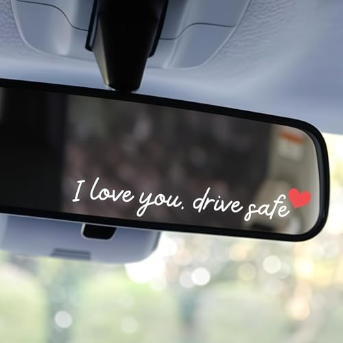 Cosblisvia 3X I Love You Drive Safe Aufkleber, Auto Aufkleber für Frauen, Aufkleber Auto für Männer, Freund, Fahranfänger, Geschenk für Sie und Ihn für Rückspiegel (10cm Weiß)