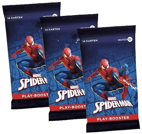 3X Magic Marvel’s Spider-Man Play Booster (EN) | Englische Karten | Spider-Verse Crossover | inkl. HeartGlobal® Versandschutz