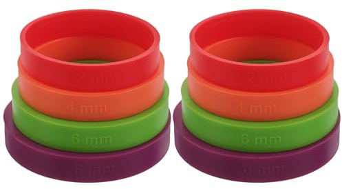 DOITOOL Distanziatori per Spessore Pasta in Silicone Antiscivolo, Anelli Guida per Mattarello da Forno per Impasto Uniforme, Accessori per Pasticceria Casalinga, Set da 8 Pezzi