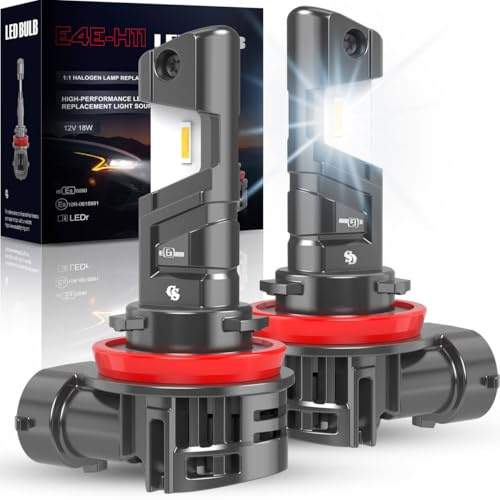 OUSHI H11 LED Scheinwerferlampe mit Straßenzulassung, 5500K Weiß UNECE-R37 Zugelassene H11 LED Fernlicht und Abblendlicht mit Zulassung (2 Stück)