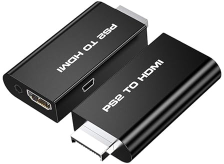 HBFQMDJLX Adattatore da PS2 a HDMI con uscita 1080p, audio supportato, convertitore di ricambio per console PS2, Plug & Play, nessuna alimentazione esterna necessaria, compatibile con modelli PS2 Slim