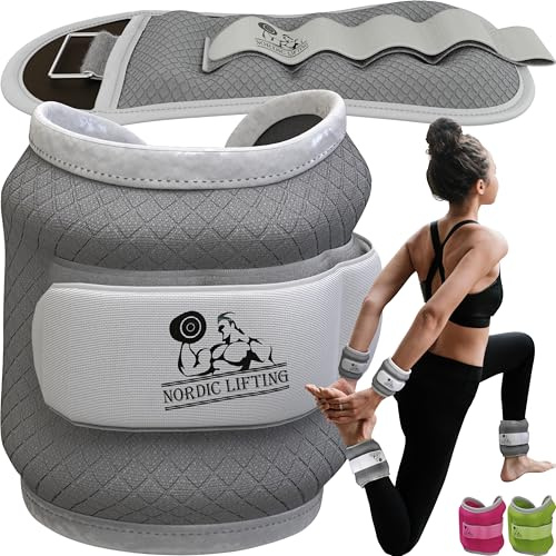 Ankle/Wrist Weights (1 Pair, Two 1 kg) for Women, Men And Kids - Fully Adjustable Weight for Arm, Hand & Leg - Best for Walking, Jogging, Gymnastics, Aerobics, Gym - (Sleek Grey) - 1 Year Warranty