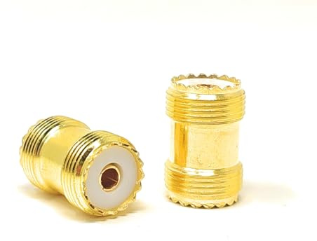 Maincore UHF PL-259 Female to Female Coaxial Adapter – PL259 Socket Coupler Connector Joiner for Antenna, Radio, CB, Ham, and RF Communication Cables (2pcs)