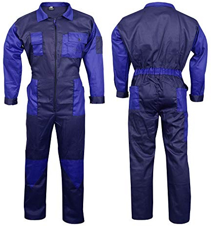 Navy Blue Men's Coveralls Boiler Suit Overalls for Warehouse Garages Workers Mechanics (S)