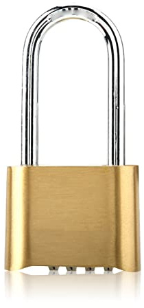 Candado Antirrobo, Cerradura de Combinación Grande de Latón con Contraseña de Cuatro Dígitos Inferior y Gancho de Bloqueo Extendido para Puertas y Ventanas, Puertas de Patio, Puertas de Almacén