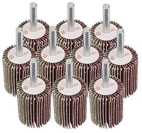 10 Pezzi Flap Ruota Carta Vetrata 80 Grana Ruota Lamellare Abrasiva per Trapano e Utensili Rotanti per Lavori Meccanici