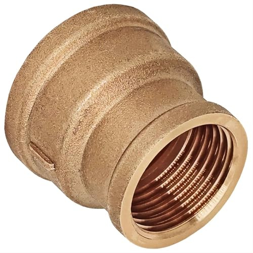 MegaHaustechnik Reduziermuffe, 1 1/4“ x 3/4“ IG, Gewindefitting Messing | Trinkwasser geeignet, Innengewinde reduziert, Rohr Reduzierung Reduktion Reduzierkupplung Übergang