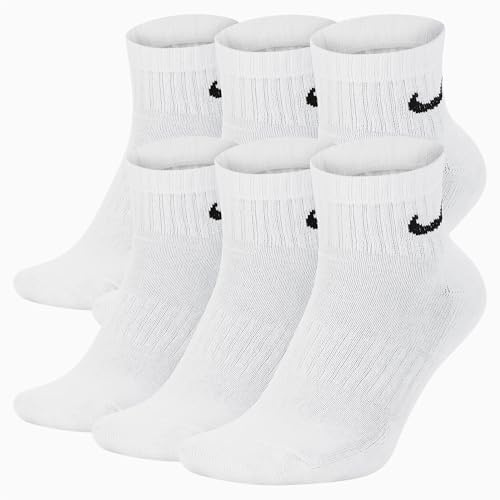 NIKE 6 X Sport Freizeit Socken Strümpfe 2X3er Pack SX7667, Farbe:Weiß, Größe:L = 42-46