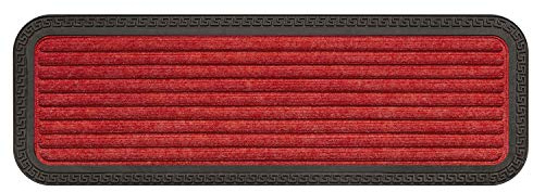 Olivo.Shop - Felpudo de goma antideslizante para escaleras con inserto superabsorbente, 25 x 75 cm, 5 colores (rojo)