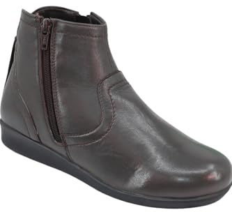 Chums Ladies Wide Fit Leather Thermal Twin Zip Boots with Back Tassel | Women's Warm Lined Winter Shoes with Supportive Outsole, Premium Upper, Cosy Interior & Easy Foot Entry