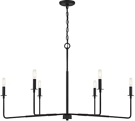 Savoy House 1-2221-6-89 Salerno Modern Farmhouse Chandelier, 6-Light 360 Total Watts, 25 H x 42 W, Matte Black