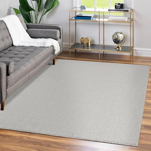 Teppium Moderner Kurzflor Teppich Wohnzimmer 250x350 (240 x 340 cm) Creme - Waschbarer Teppich Dichtere, Flauschig, Extra Weich und Einfarbig - für Schlafzimmer, Esszimmer oder Küche