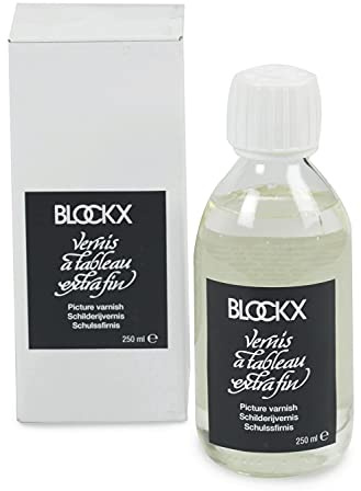 Blockx Gemäldefirnis, 250 ml, glänzendes Schlussfirnis, trocknet schnell und bildet widerstandsfähigen Schutzfilm