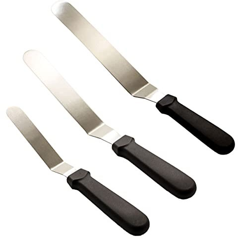 Winkelpalette Spatel 15cm 20,5cm 25,5cm schwarz Kuchenmesser Tortenmesser Torten Zubehör