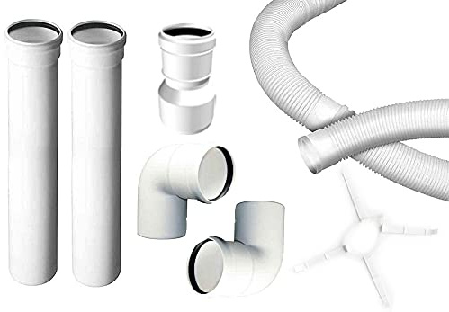 Kit de tuyau flexible pour chaudière à condensation, dn 60, 10 m. Tuyau de fumée en plastique PPS, CE, fabriqué en Italie