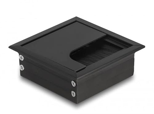 Delock Kabeldurchführung für Tischeinbau mit Bürste 80 x 80 x 28 mm schwarz
