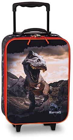 Fabrizio Kindertrolly Reise Trolly Polyester 30 x 40 x 15 cm Vol. 15l Dino Bunny schwarz blau rosa (schwarz/feuerrot)