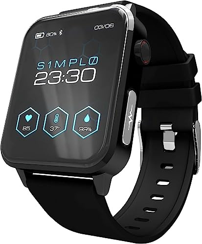 Simplo, Smartwatch för kvinnor och män, hälso- och träningsövervakning, bärbar EKG kombinerat med PPG – mättnadskniv, premium-SIMPLO utan kostnad för ett år, hälsoövervakning