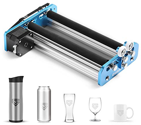 Genmitsu Laser Rotary V2 for Laser Engravers, Laser Cutters, Laser Rotary Roller Attachment, Y-axis Rotary Roller Engraving Module for Laser Engraving Cylindrical Objects, Wine Glass, Tumblers, Pens