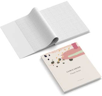 easyprint Notizbuch personalisiert mit Name/Wunschtext/Firma | Streifen & Punkte | 201 x 297 mm | DIN A4 | Hardcover | 128-seitig | Papier 100 g/m² | kariert | Notizblock | Aufzeichnungen (Orange)