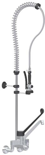 GastroHero Zweiloch Geschirrwaschbrause, Messing 2GWBW/E_PROFI | Mischbatterie, Kalt- & Warmwasseranschluss, Wandmontage, Brause mit Handgriff, Schwenkhahn & Einhebelmischer, Made in Europe